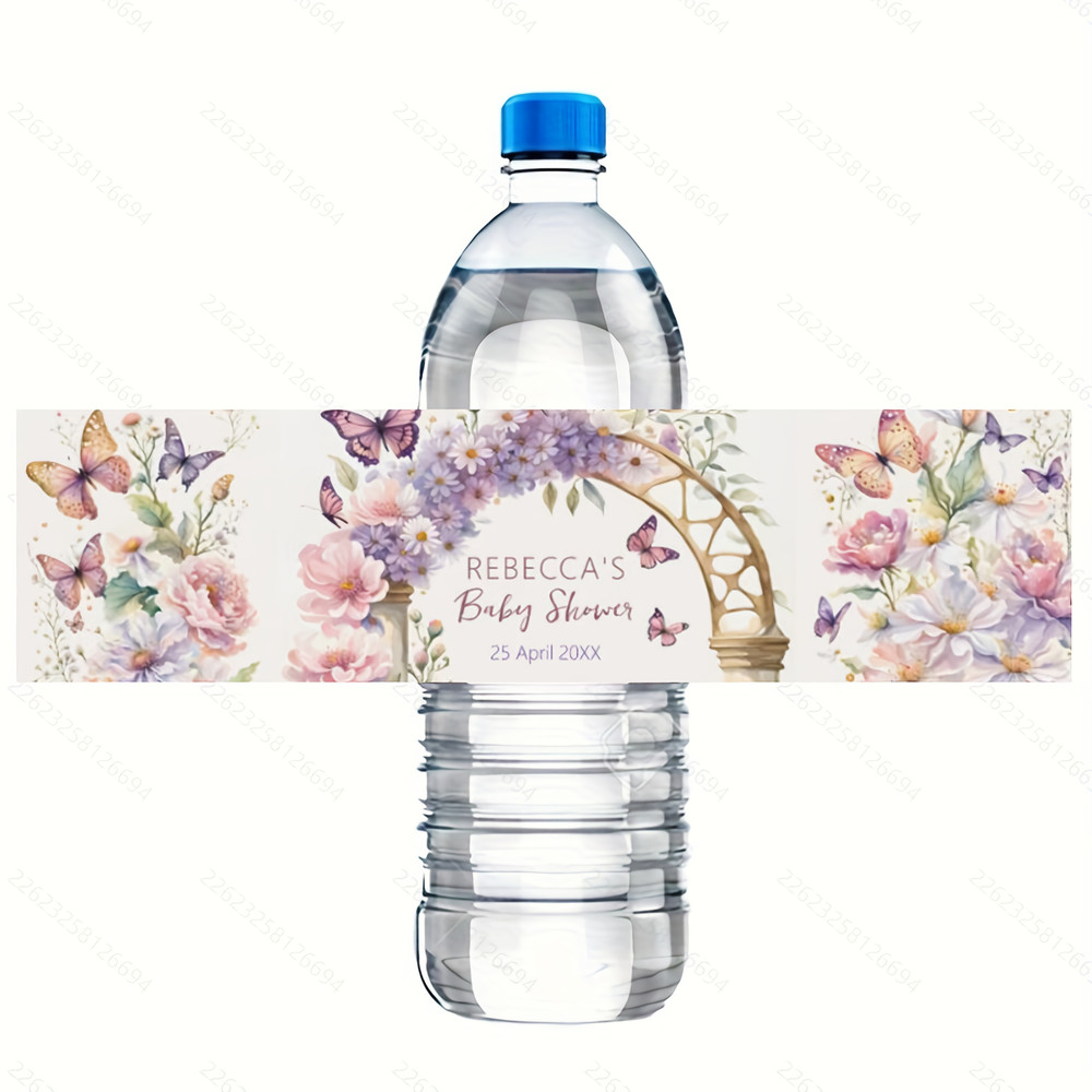 Modern wedding water bottle label, custom wedding water bottle label, printed personalized, wedding water bottle label