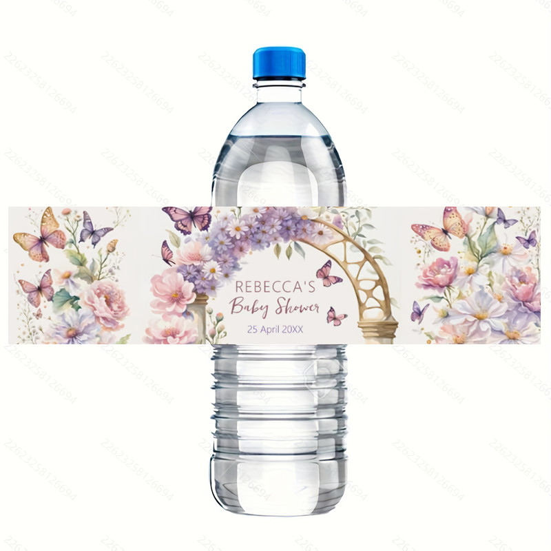 Modern wedding water bottle label, custom wedding water bottle label, printed personalized, wedding water bottle label