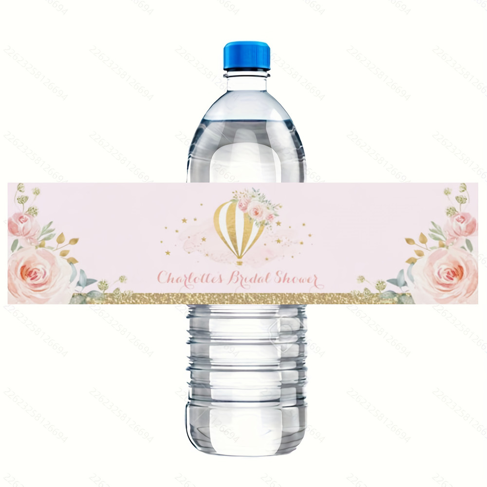 Modern wedding water bottle label, custom wedding water bottle label, printed personalized, wedding water bottle label
