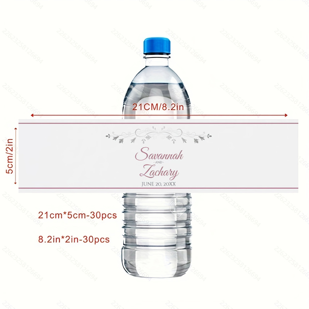 Modern wedding water bottle label, custom wedding water bottle label, printed personalized, wedding water bottle label