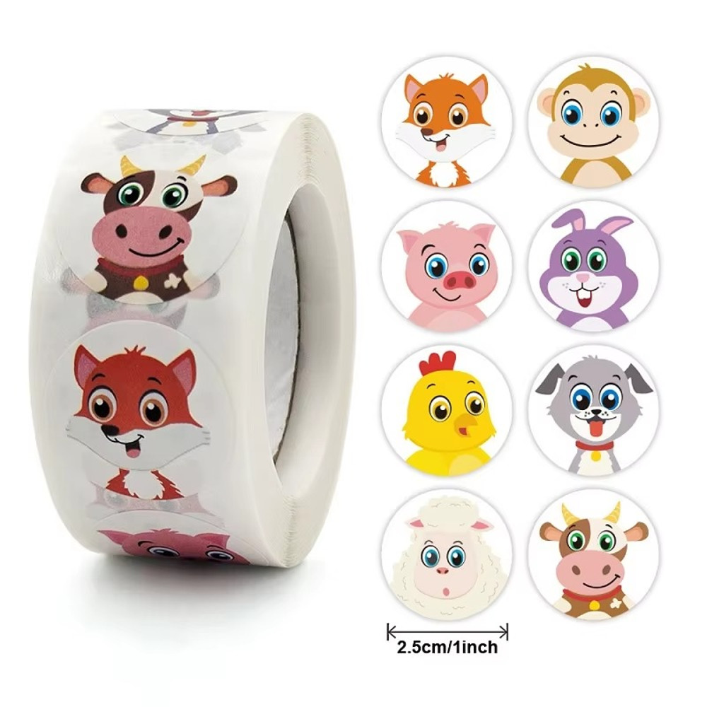 DIY Gift Sealing, Roll Stickers Small Cute, Toy Game Sticker, Stickers for Rolling Animal, Label Decoration