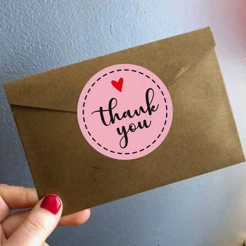 Thank You Stickers, Heart Stickers, Love for Packaging Decoration, Stickers for Business
