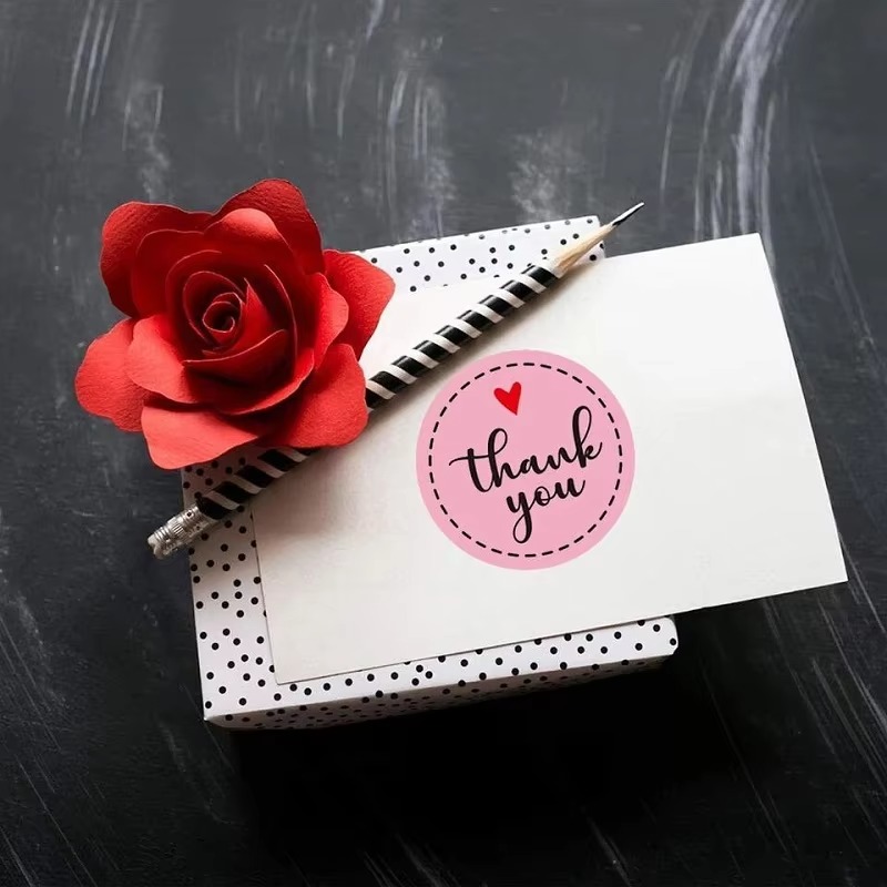 Thank You Stickers, Heart Stickers, Love for Packaging Decoration, Stickers for Business