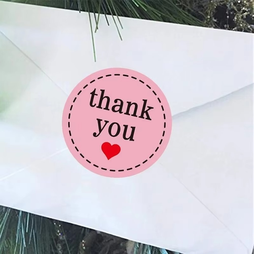 Thank You Stickers, Heart Stickers, Love for Packaging Decoration, Stickers for Business