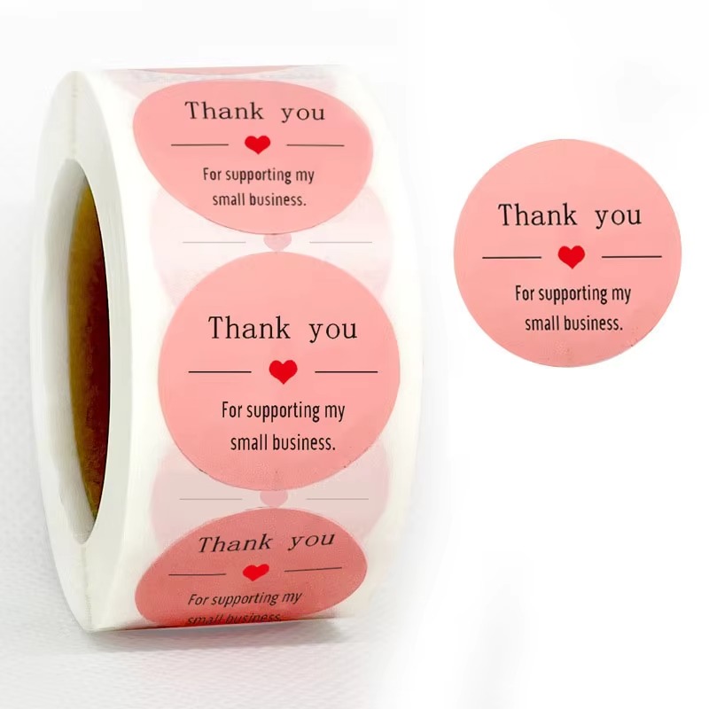 Thank You Stickers, Heart Stickers, Love for Packaging Decoration, Stickers for Business