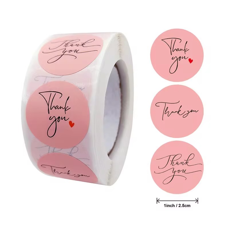 Thank You Stickers, Heart Stickers, Love for Packaging Decoration, Stickers for Business