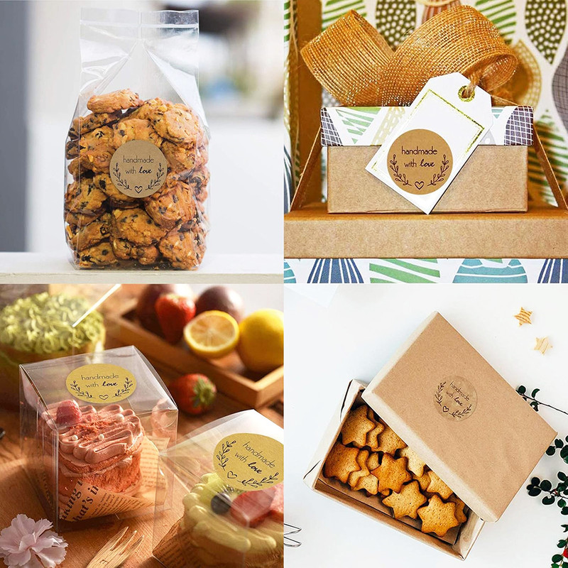 Pink Kraft Paper Stickers, Thank You Stickers, Gift Bags Packaging, Small Business Labels, Seals Envelopes