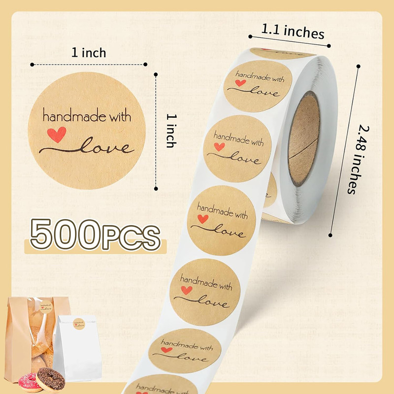 Pink Kraft Paper Stickers, Thank You Stickers, Gift Bags Packaging, Small Business Labels, Seals Envelopes