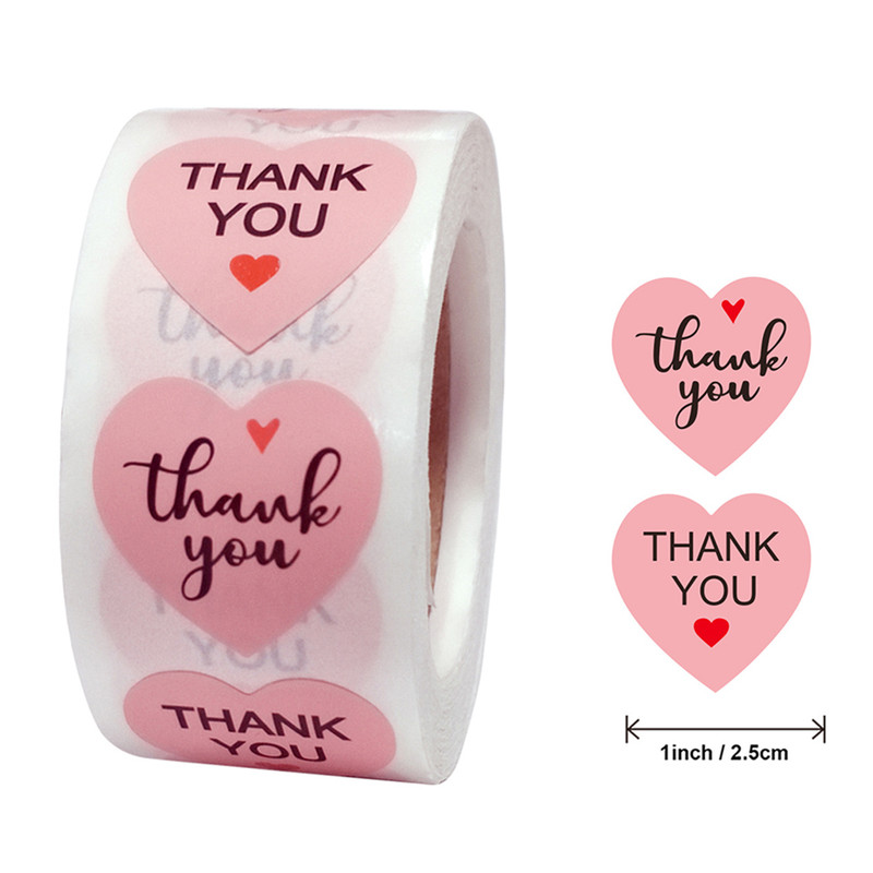 Pink Kraft Paper Stickers, Thank You Stickers, Gift Bags Packaging, Small Business Labels, Seals Envelopes
