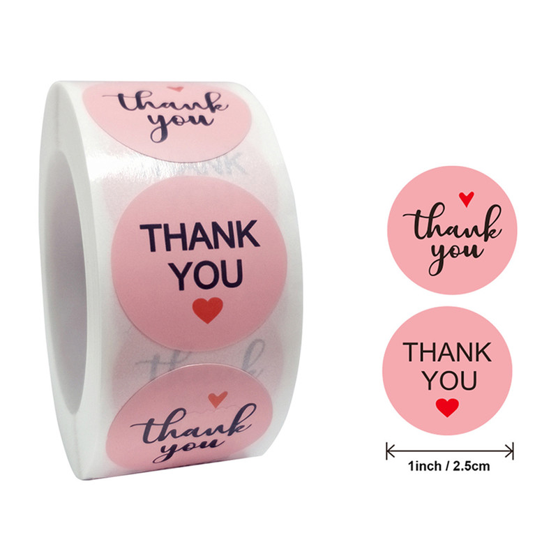 Pink Kraft Paper Stickers, Thank You Stickers, Gift Bags Packaging, Small Business Labels, Seals Envelopes