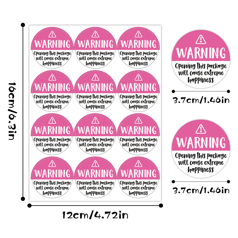 Business Commodity, Warning Opening This Package Will Cause Extreme Happiness, Box Seal Sticker, Packaging Stickers