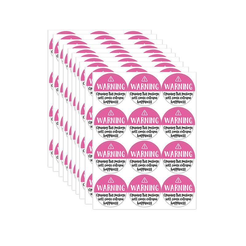 Business Commodity, Warning Opening This Package Will Cause Extreme Happiness, Box Seal Sticker, Packaging Stickers