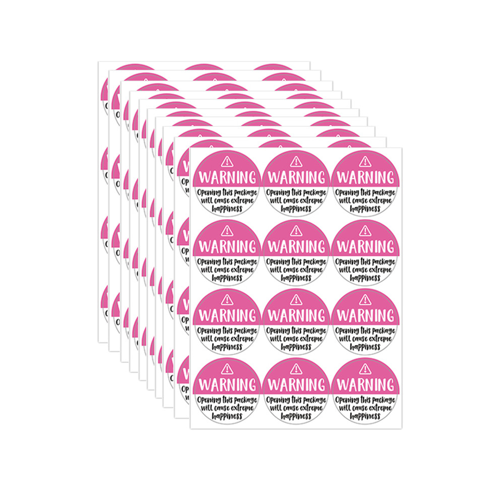 Business Commodity, Warning Opening This Package Will Cause Extreme Happiness, Box Seal Sticker, Packaging Stickers