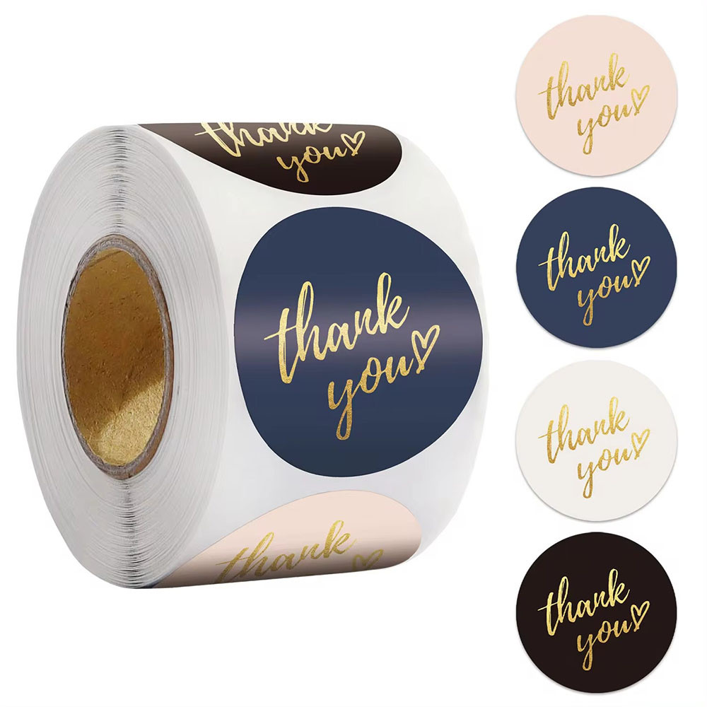 Thank You Stickers for Business, Small Packaging Stickers, Rolling Stickers Roll, Photocard Decor Pack, Merci Labels