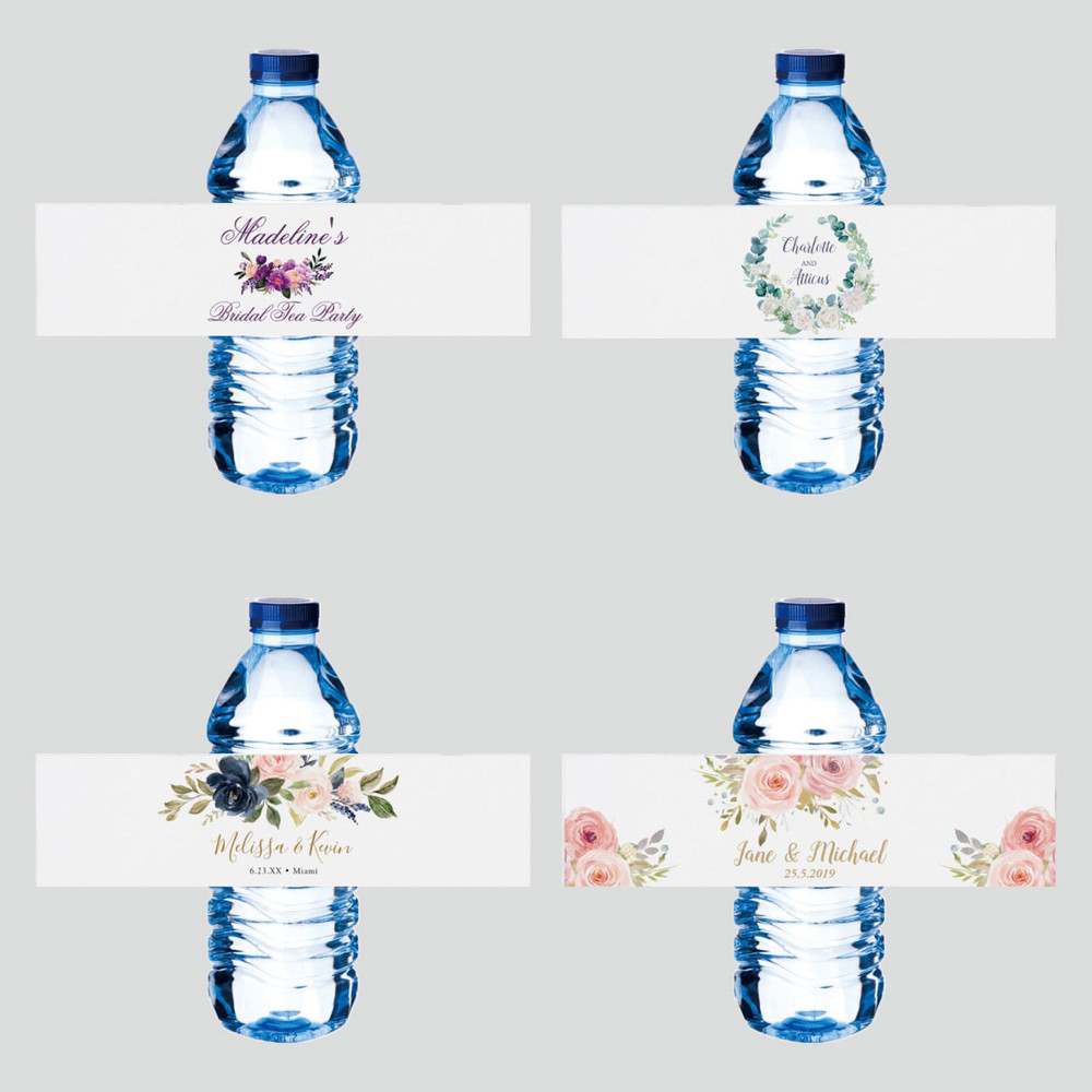 Water Bottle Stickers, Personalized Customized Bottle Labels, Wedding Party, Birthday Baptism Decorations