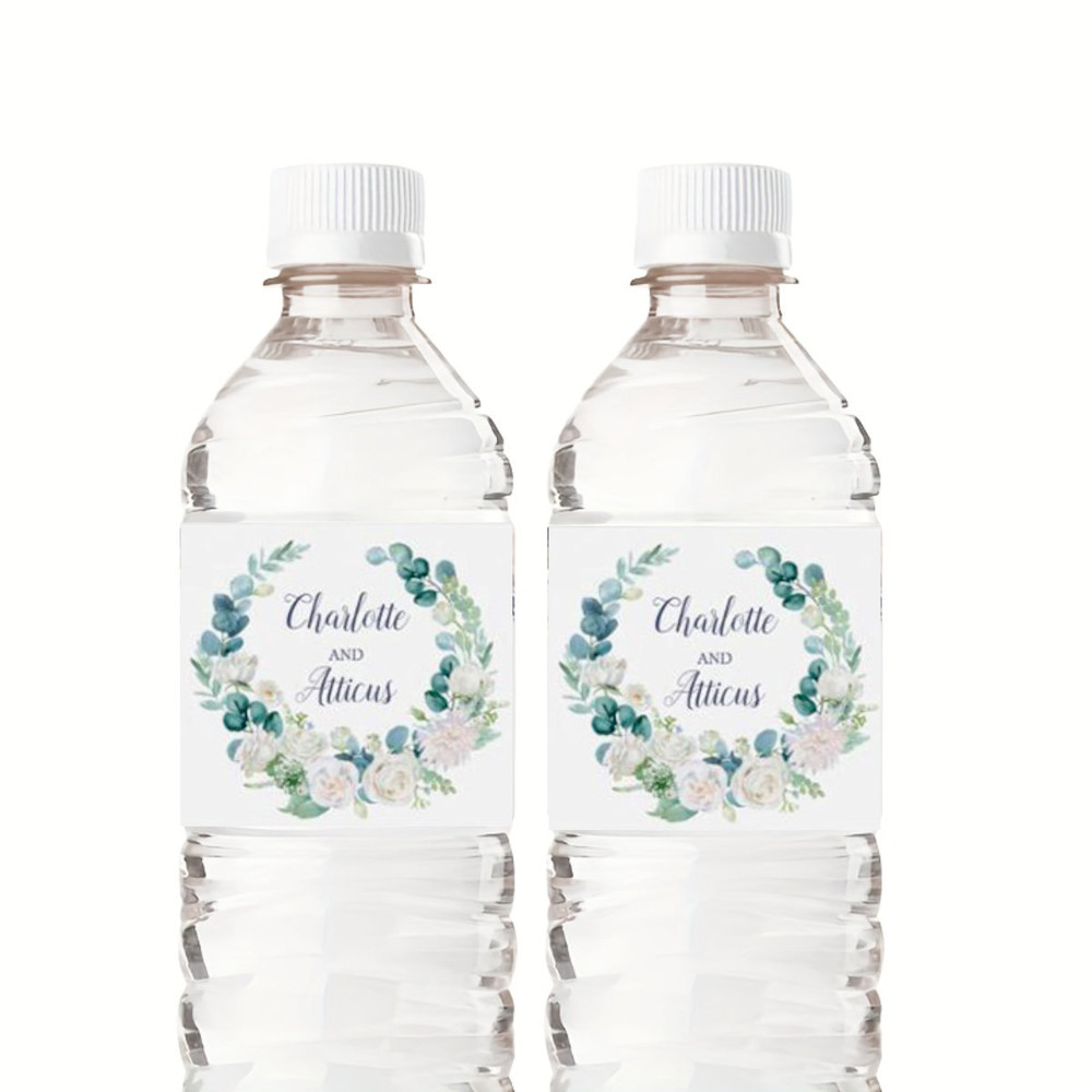Water Bottle Stickers, Personalized Customized Bottle Labels, Wedding Party, Birthday Baptism Decorations