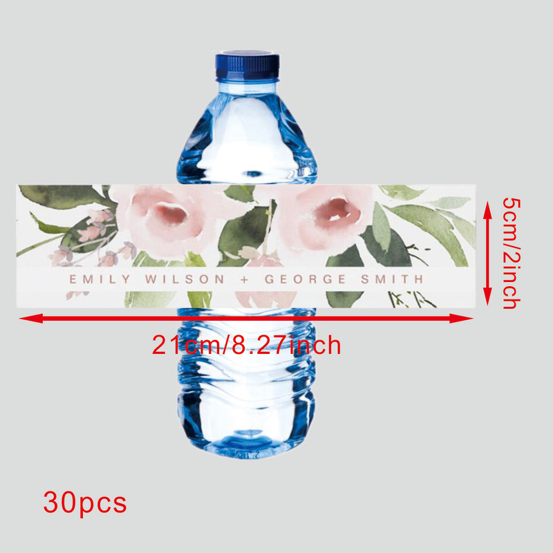 Water Bottle Stickers, Personalized Customized Bottle Labels, Wedding Party, Birthday Baptism Decorations