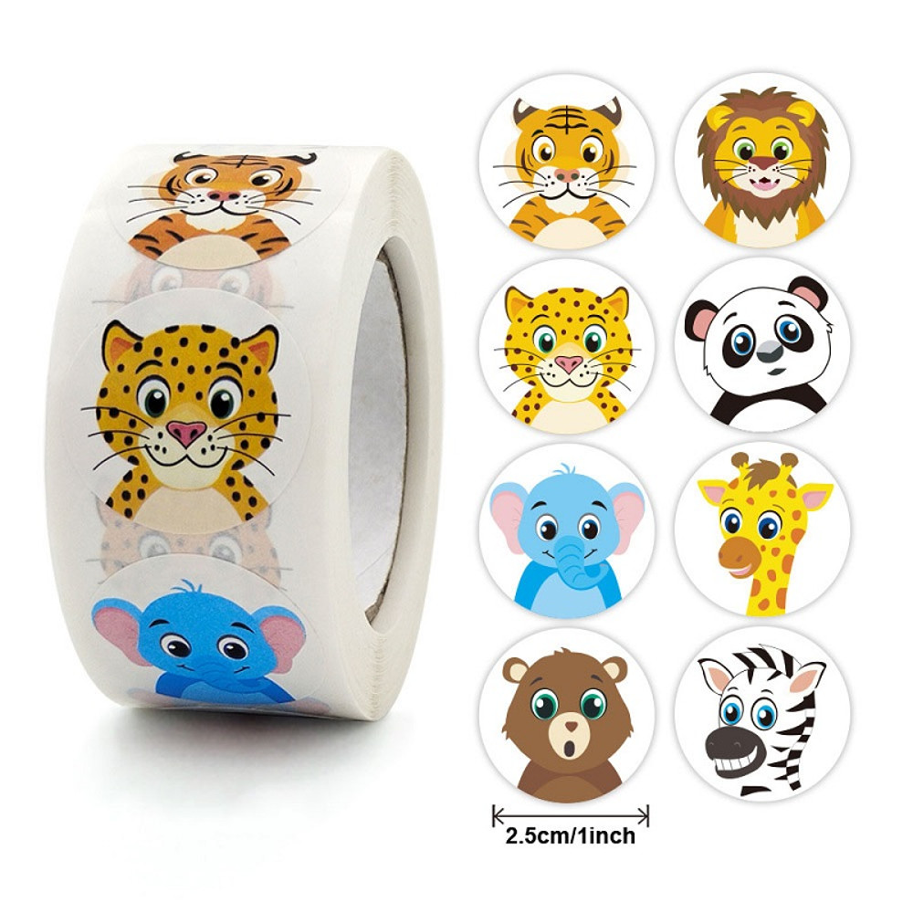 Sticker DIY Gift Sealing, Stickers Rolling Animal Roll, Stickers Small Cute Game, Label Decoration