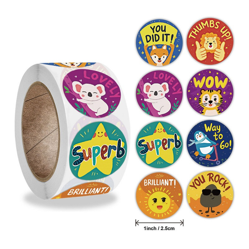 Sticker DIY Gift Sealing, Stickers Rolling Animal Roll, Stickers Small Cute Game, Label Decoration