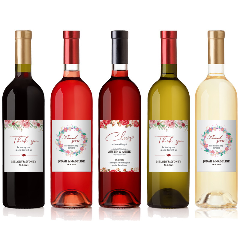 Custom Wedding Wine Bottle Labels Stickers Personalized Party Logo Engagement Birthday Graduation 3