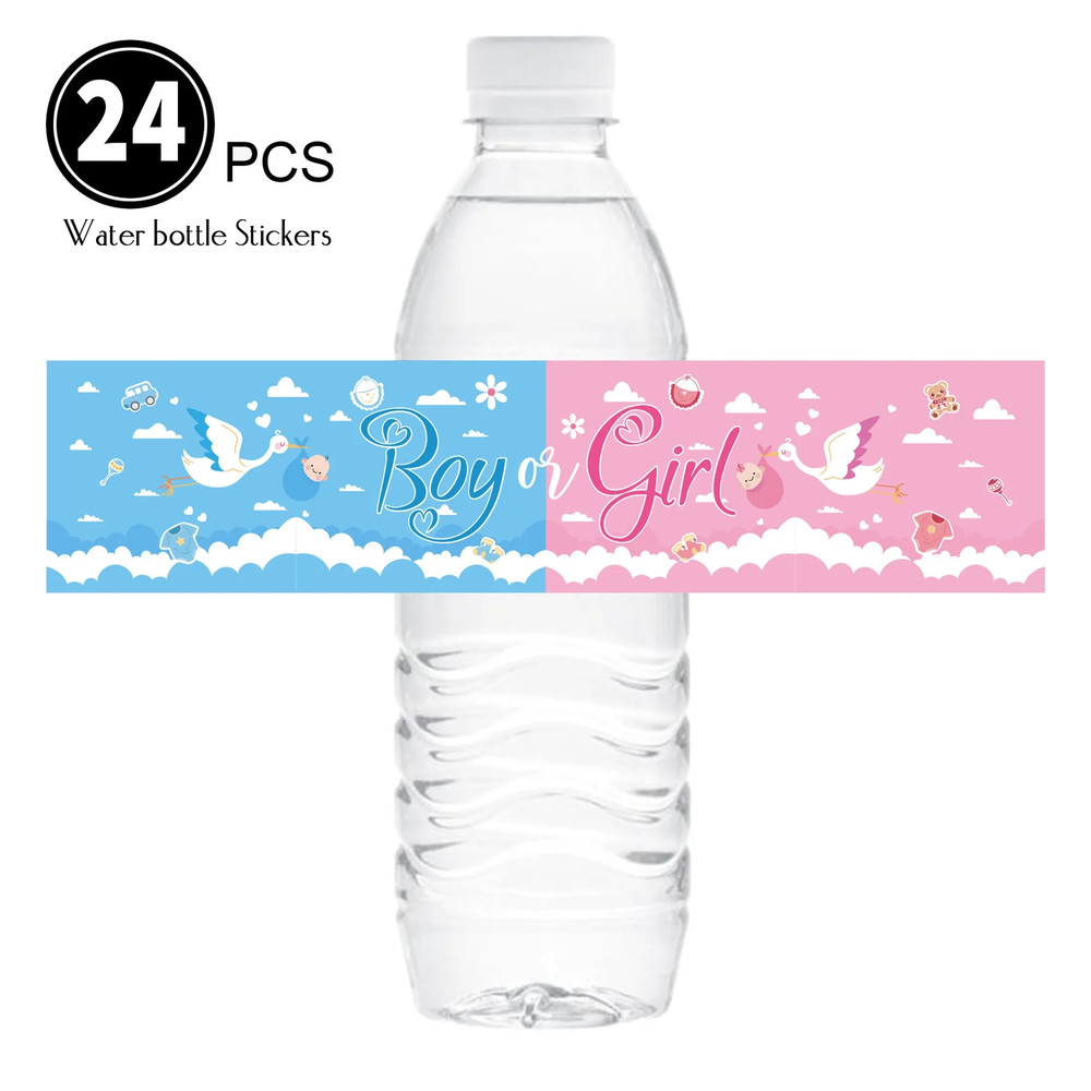 Birthday Party Water Bottle Sticker, Gender Reveal Labels, Theme Party Baby Shower Decoration, Pack