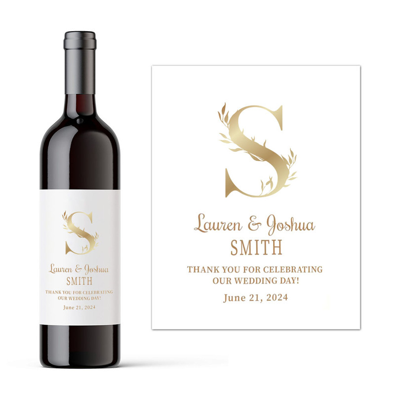 Custom Logo or Text Wine Bottle Stickers, Personalised Waterproof Champagne Labels, for Wedding Party, Bridal Shower
