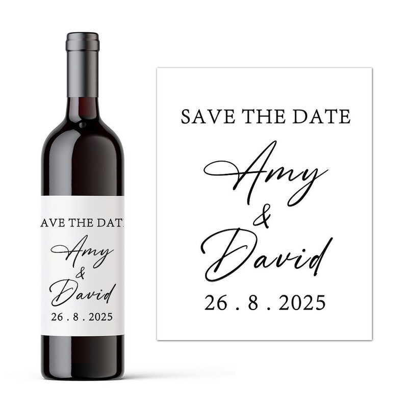 Custom Logo or Text Wine Bottle Stickers, Personalised Waterproof Champagne Labels, for Wedding Party, Bridal Shower