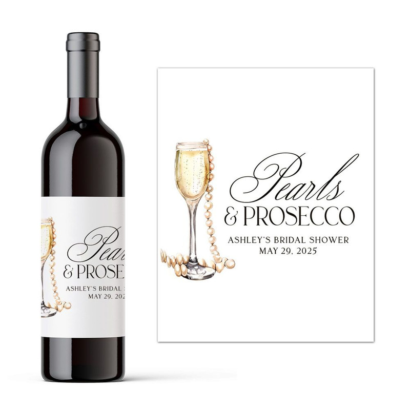 Custom Logo or Text Wine Bottle Stickers, Personalised Waterproof Champagne Labels, for Wedding Party, Bridal Shower