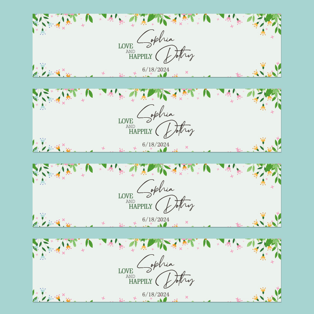 Personalized Wedding Water Bottle Labels Custom Name And Date Stickers Waterproof Bridal Shower Fav 12