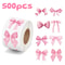 Polka Dot Pink Bow Sticker Cute Plaid Sealing Stickers Decals Gift Box Packaging Party DIY Decorati 5