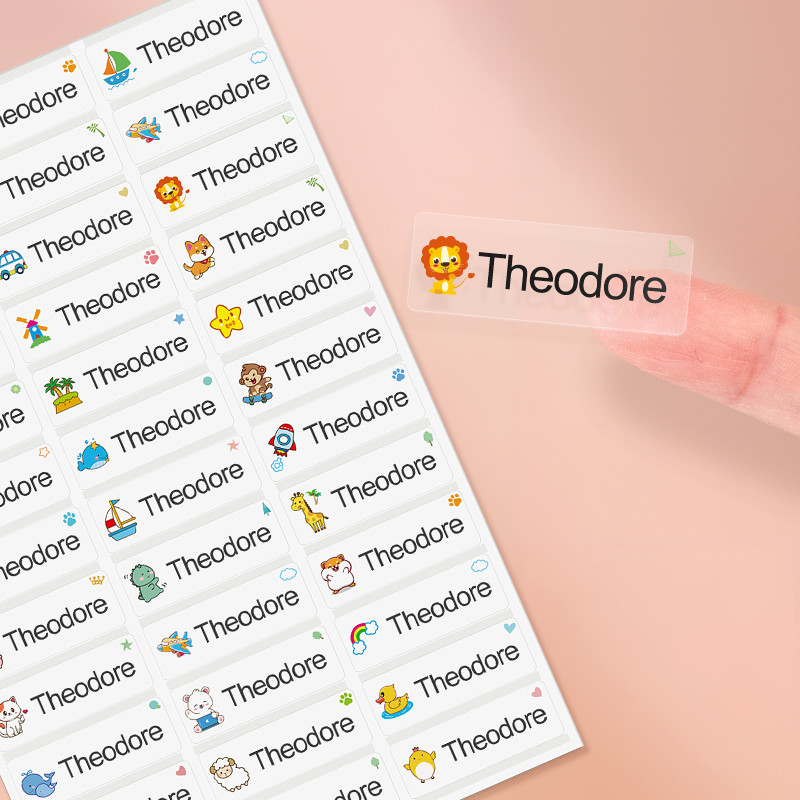 Custom Transparent Non Slip Stickers Waterproof Name Labels Personalized Design For School Supplies 5