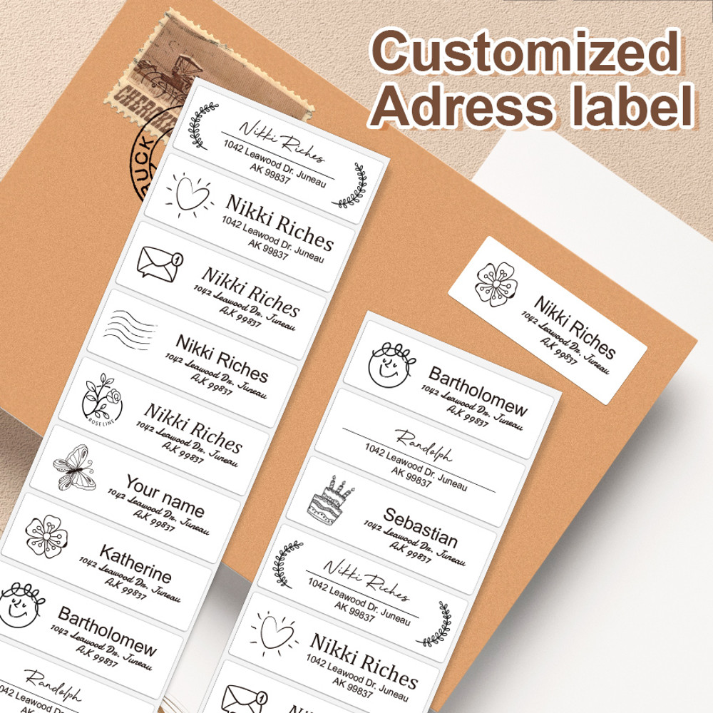 Reusable Floral Address Stickers Custom Envelope Labels Bullet Journal Stickers Office School Suppl 0