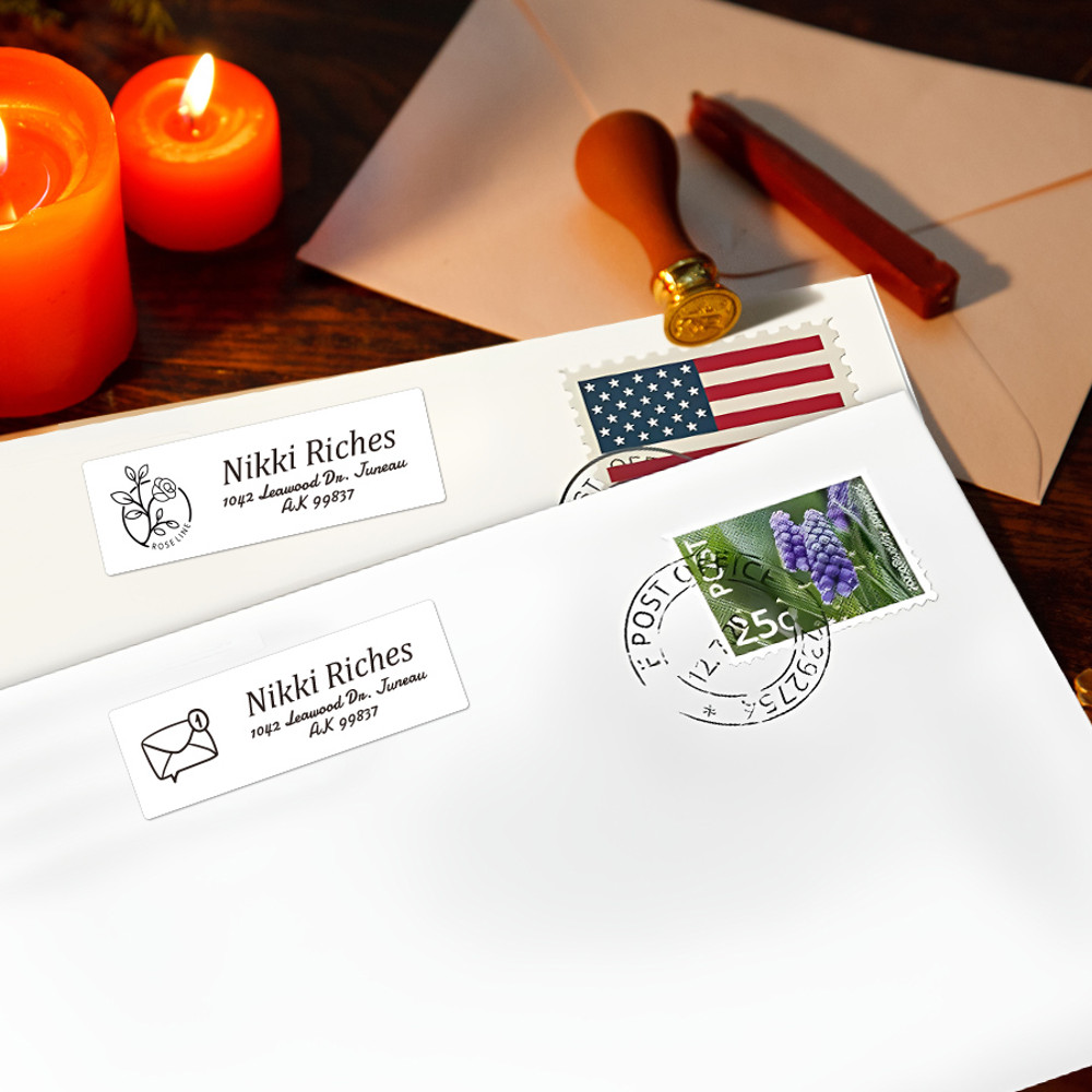 Reusable Floral Address Stickers Custom Envelope Labels Bullet Journal Stickers Office School Suppl 2