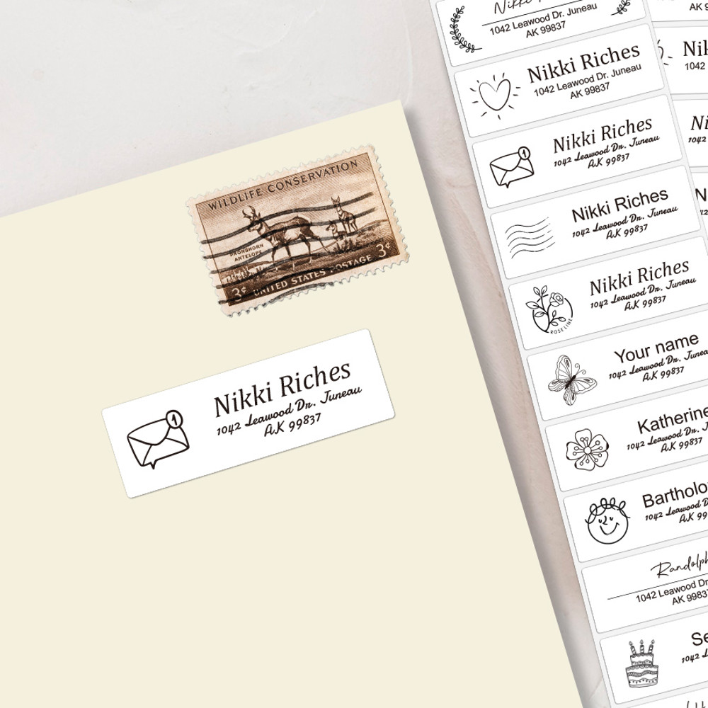 Reusable Floral Address Stickers Custom Envelope Labels Bullet Journal Stickers Office School Suppl 3