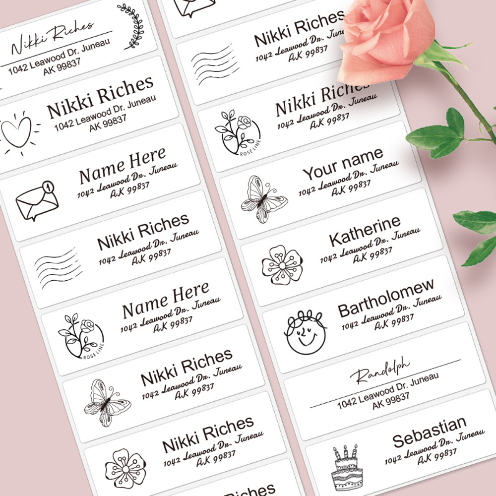 Reusable Floral Address Stickers Custom Envelope Labels Bullet Journal Stickers Office School Suppl 4
