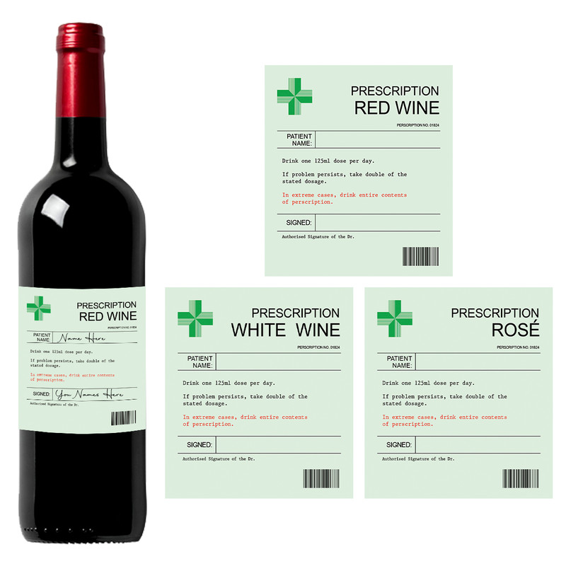 Christmas Fun Novelty Label, Wine Champagne Bottle Sticker, Fun Prescription Wine Label