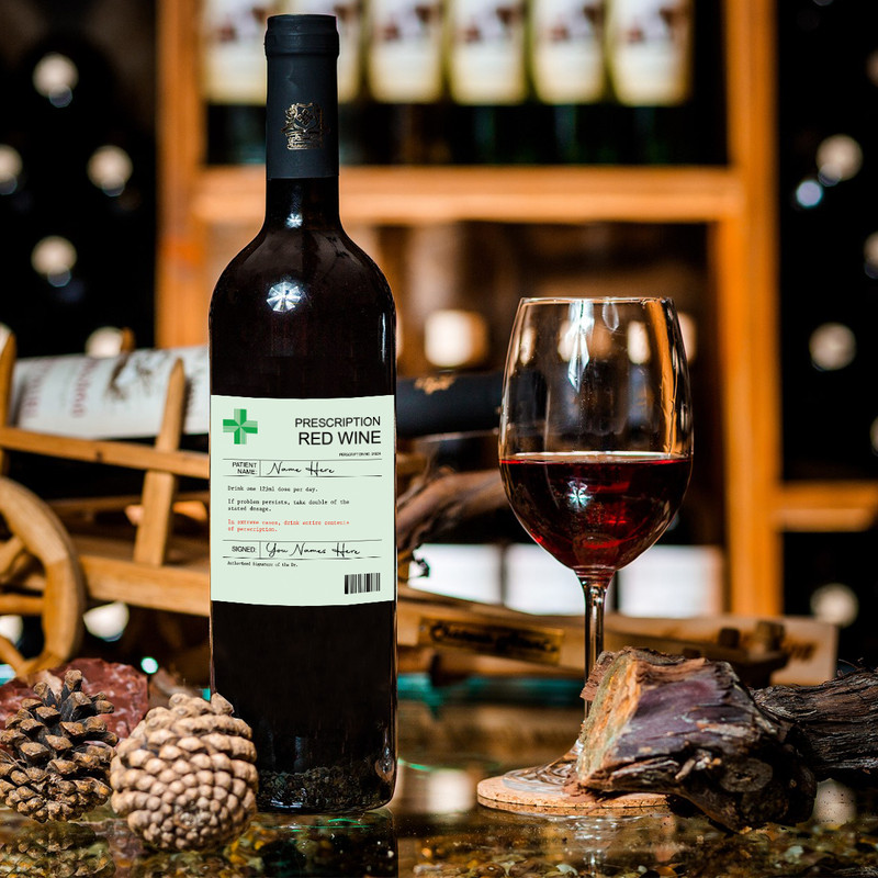 Christmas Fun Novelty Label, Wine Champagne Bottle Sticker, Fun Prescription Wine Label