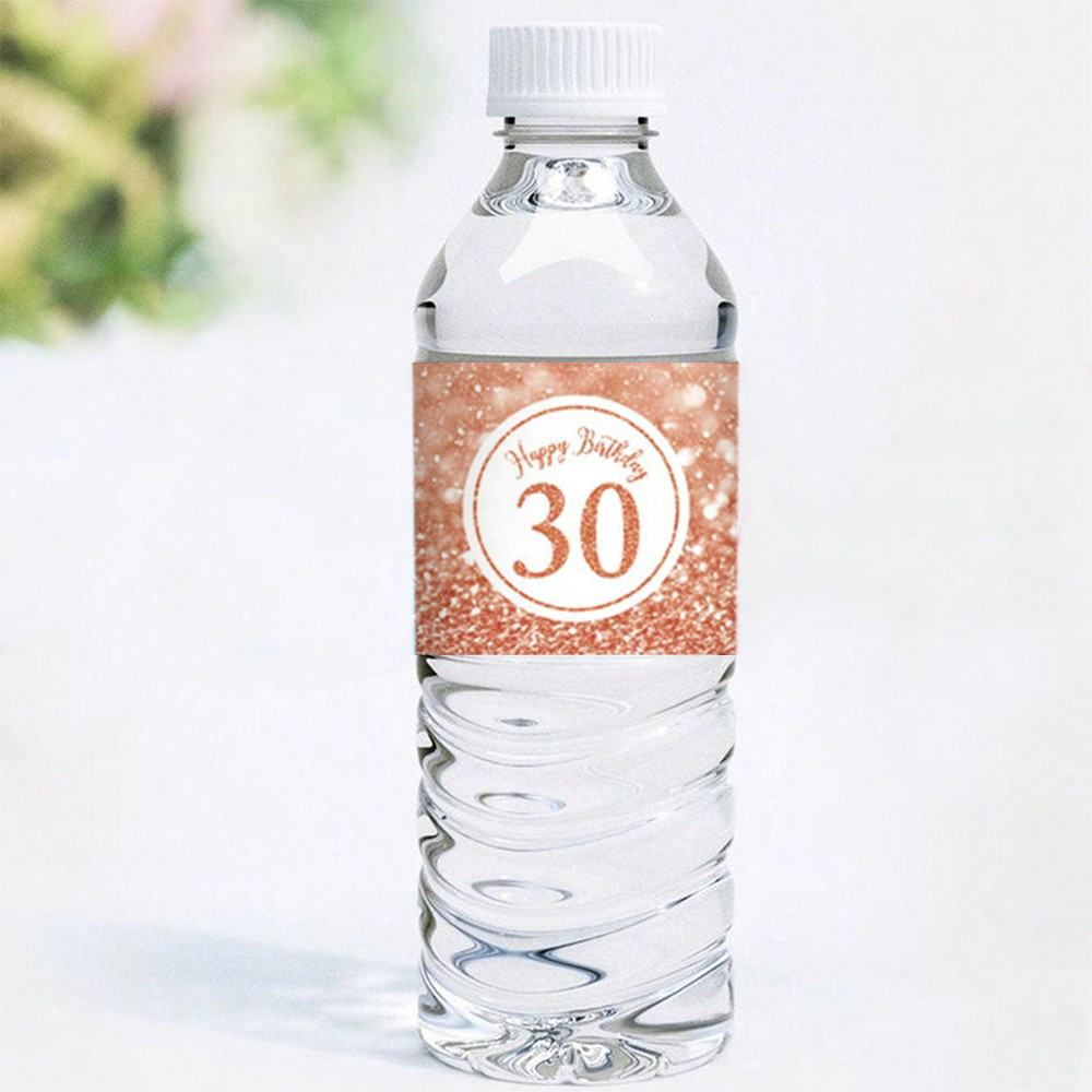 Birthday Bottle Stickers multiple Year Old Digital Labels, Happy Birthday Party Bottle Decorations