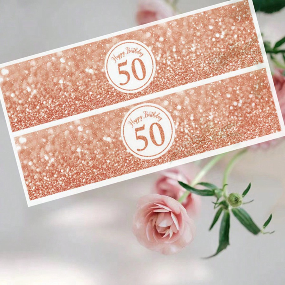 Birthday Bottle Stickers multiple Year Old Digital Labels, Happy Birthday Party Bottle Decorations