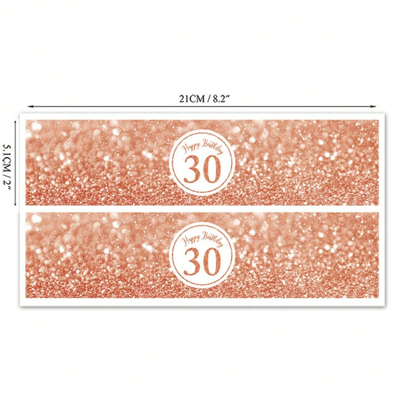 Birthday Bottle Stickers multiple Year Old Digital Labels, Happy Birthday Party Bottle Decorations