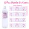 Happy Birthday Party Supplies Pink Bow Bottle Stickers Baby Shower Decoration Kids Girl Wedding Par