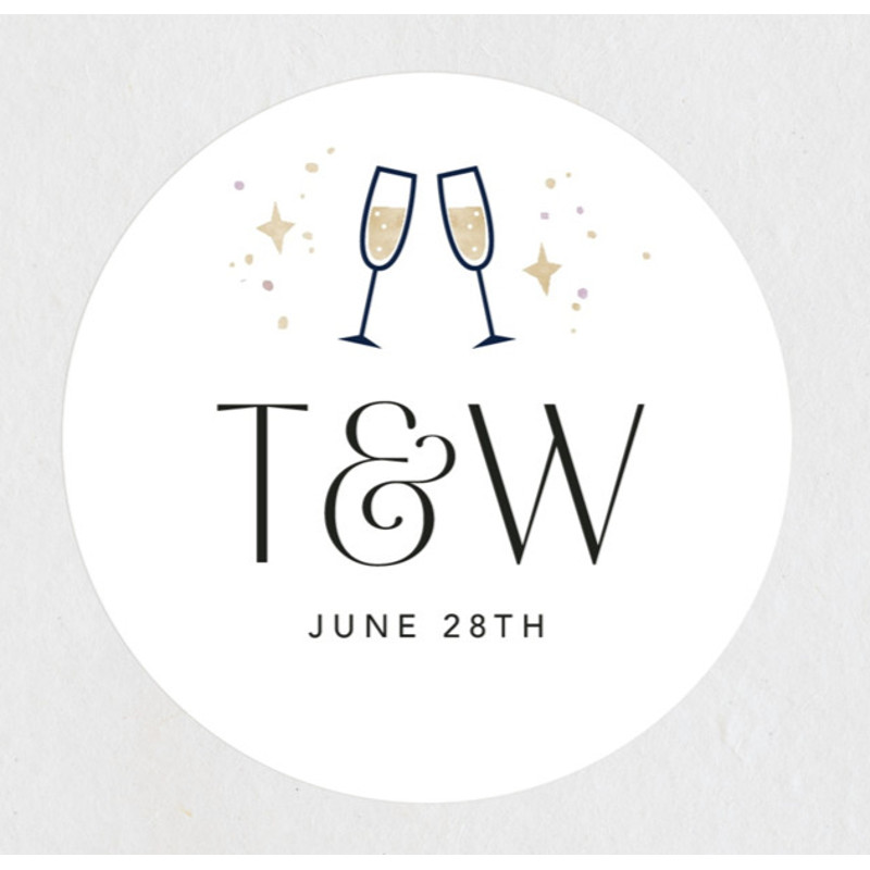 Custom Wedding Label Stickers, Groom and Bride Name Stickers, Personalized Wedding Gift Stickers