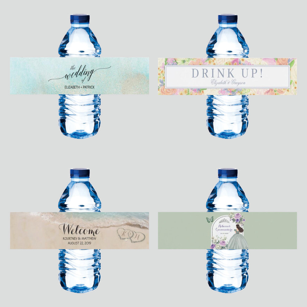 Custom Water Bottle Labels Stickers Self Adhesive Candy Wrap Bridal Shower Decor Personalized Text