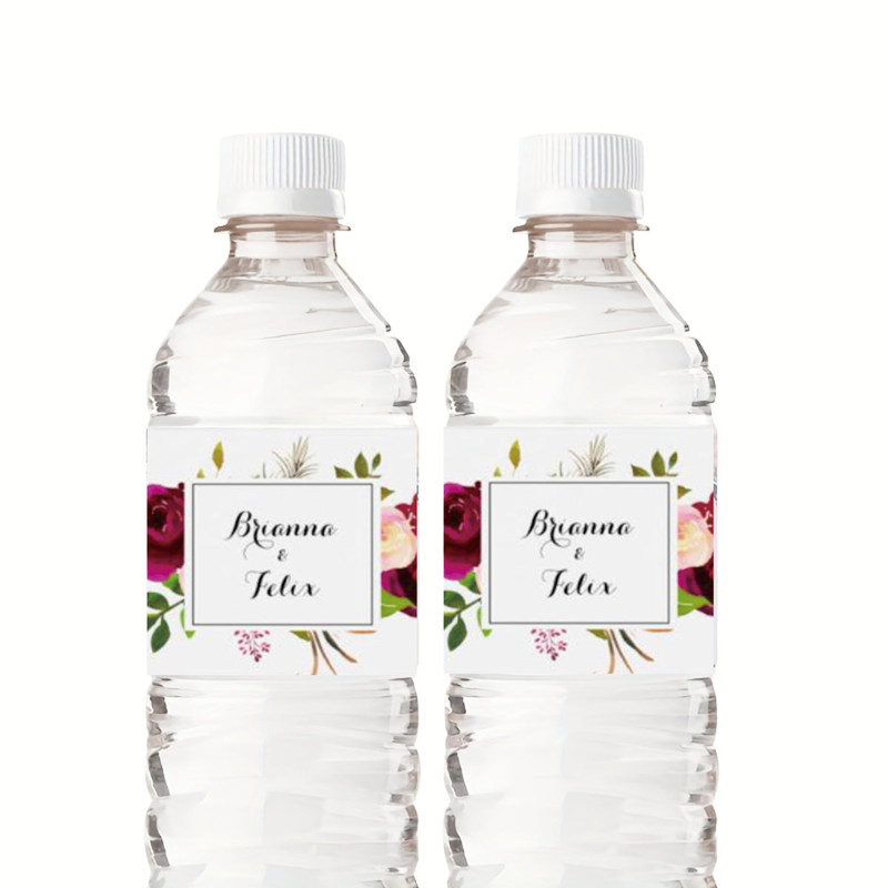 Custom Water Bottle Labels Stickers Self Adhesive Candy Wrap Bridal Shower Decor Personalized Text