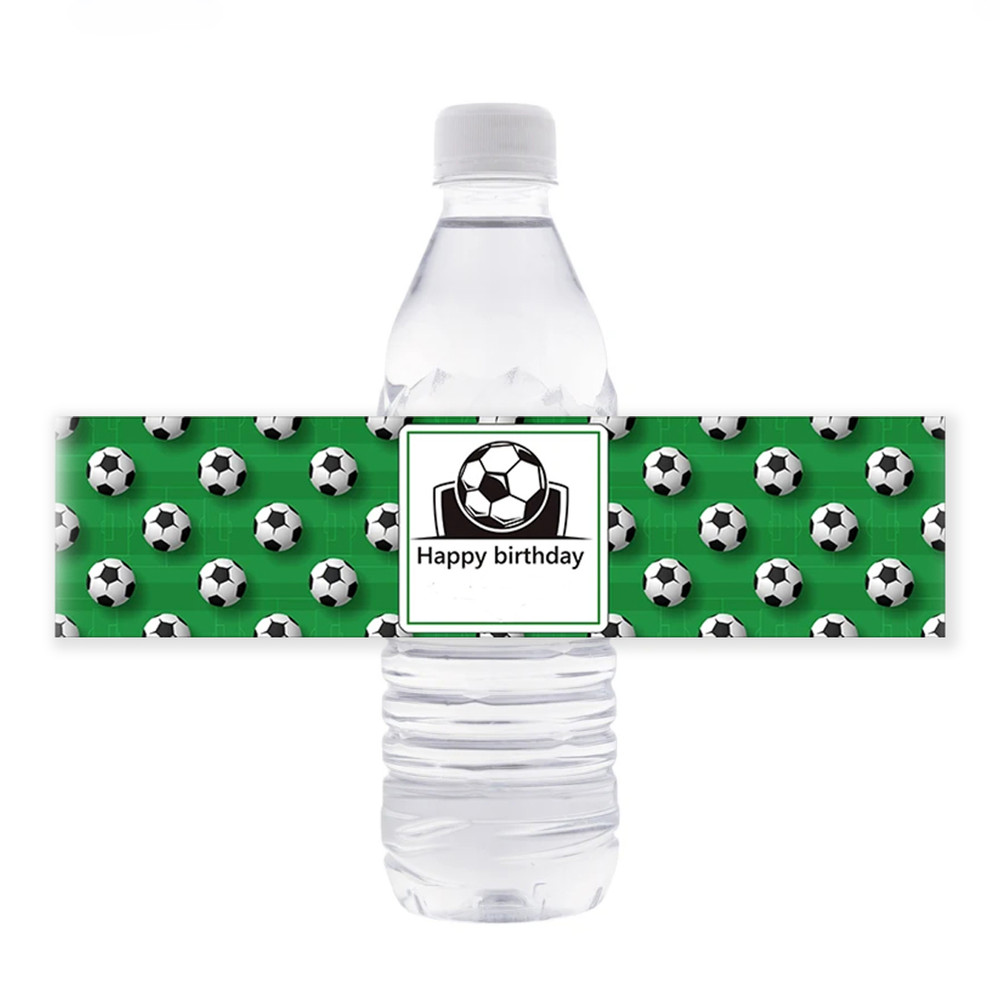 Football Soccer Birthday Party Decor Water Bottle Label Sticker Wrap Birthday Party Stickers