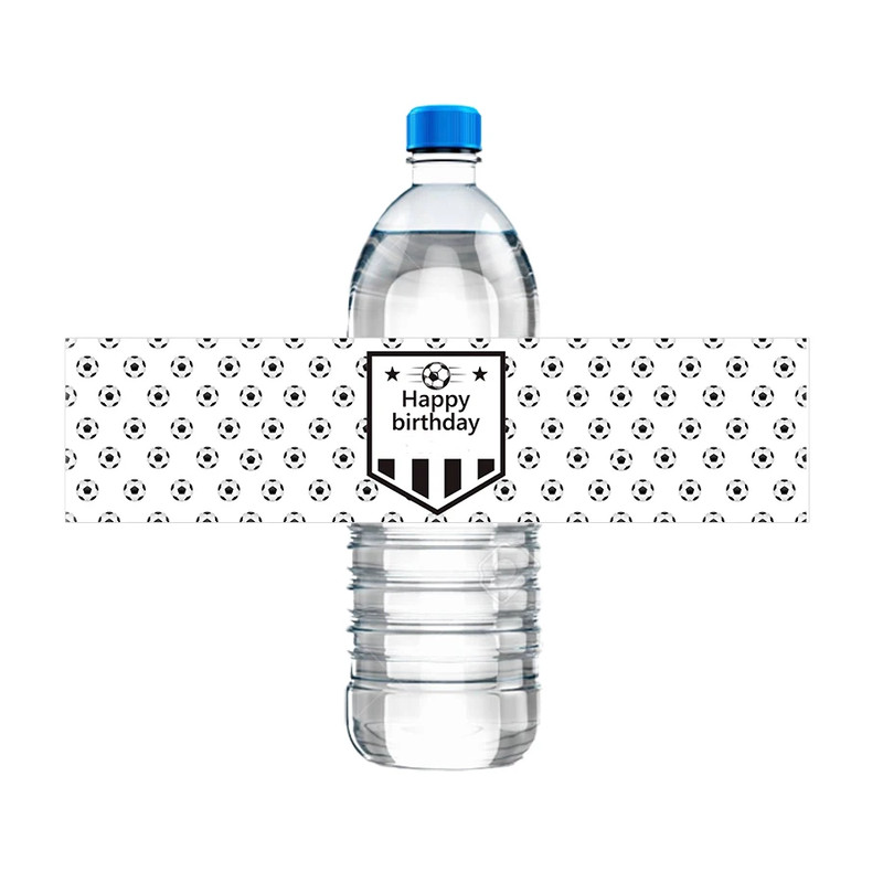 Football Soccer Birthday Party Decor Water Bottle Label Sticker Wrap Birthday Party Stickers