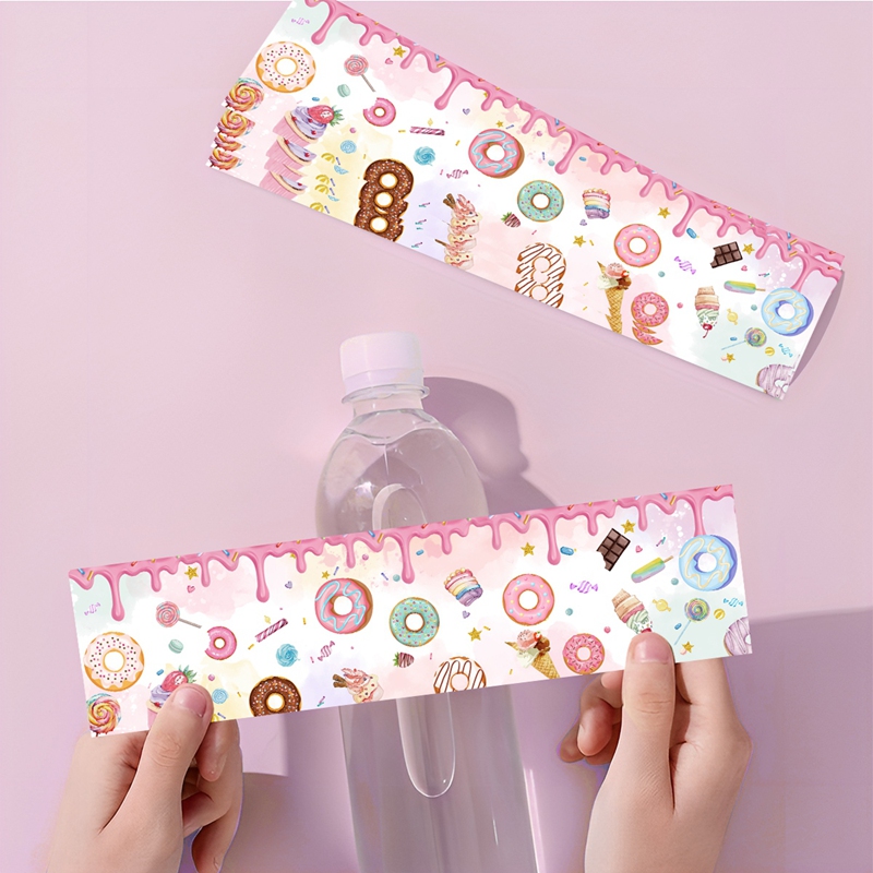 Kids Donut Theme Water Bottle Stickers, Ice Cream Labels, Baby Shower Party Decoration Supplies