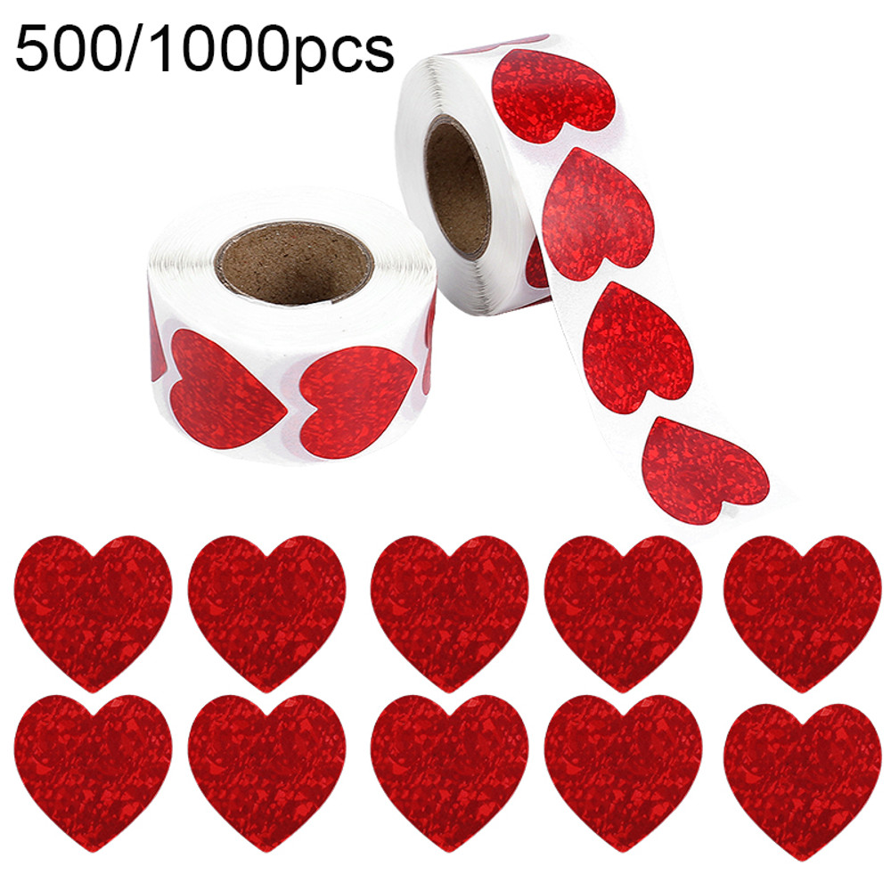 Red Heart Valentines Gift, Love Heart Shaped Sticker, Stationery Stickers, Seal Labels For Weddingr