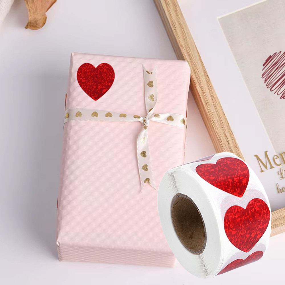 Red Heart Valentines Gift, Love Heart Shaped Sticker, Stationery Stickers, Seal Labels For Weddingr