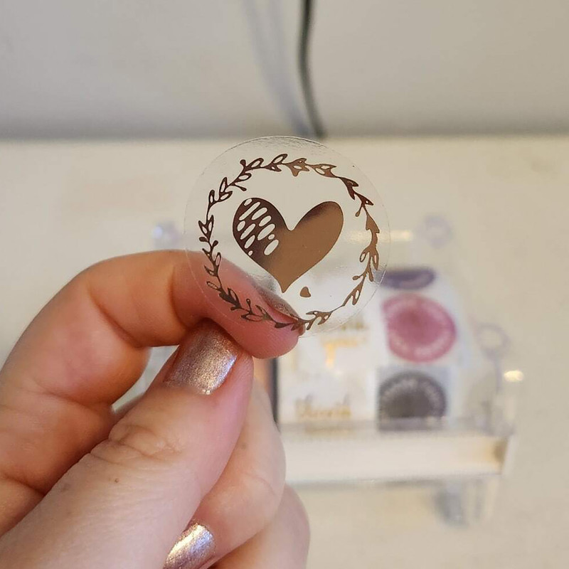 Clear Bronzing Heart Stickers 100 200PC, Gift Sealing Label, Colorful Wedding Invitation, Birthday Party Gathering Gift